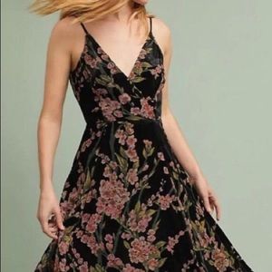 Anthropologie, Floral burnout slip dress.